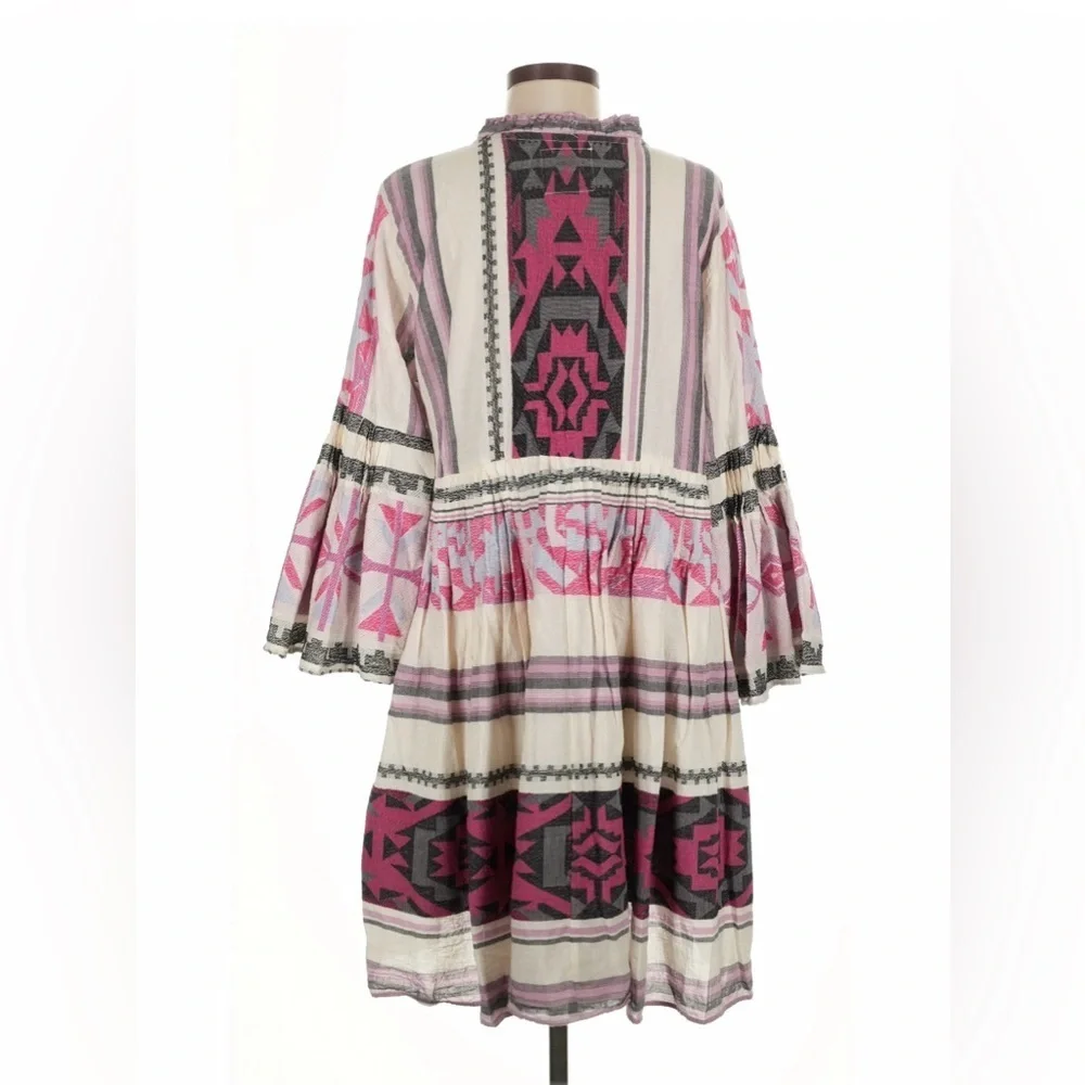 Pearl & Caviar Delos Midi Dress Boho Cotton Tassel Tie Pink Size M/L - Picture 4 of 10